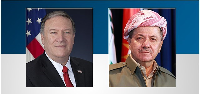 Mike Pompeo peywendiyeke telefonî li gel Serok Barzanî encam da