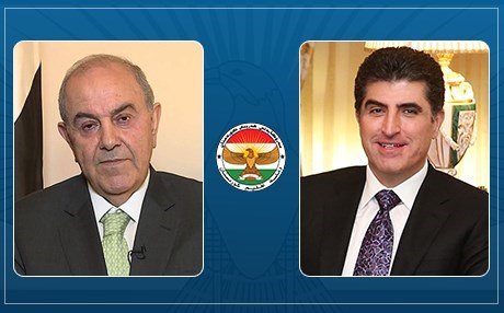 Nêçîrvan Barzanî û Eyad Ellawî tekezî li çareserkirina pirsgirêkan dikin