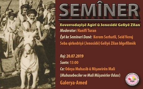 Li Amedê ‘Serhildana Agirî’ û ‘Komkujiya Geliyê Zîlan’ tê gotûbêjkirin