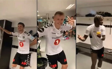 Norveçli futbolcular galibiyeti Kürtçe şarkıyla kutladı