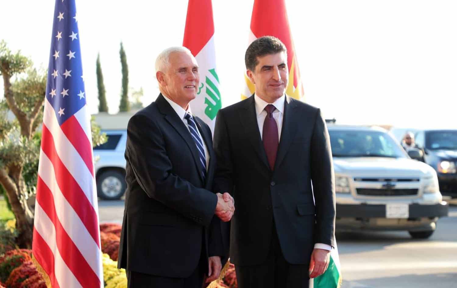 کۆشکی سپی دەقی گوتەکانی کۆبوونەوەی نێچیرڤان بارزانی و مایک پێنس بڵاودەکاتەوە