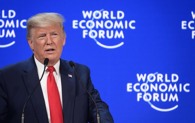 دۆناڵد ترەمپ، سەرۆکی ئەمریکا لە کۆڕبەندی داڤۆس. وێنە: AFP