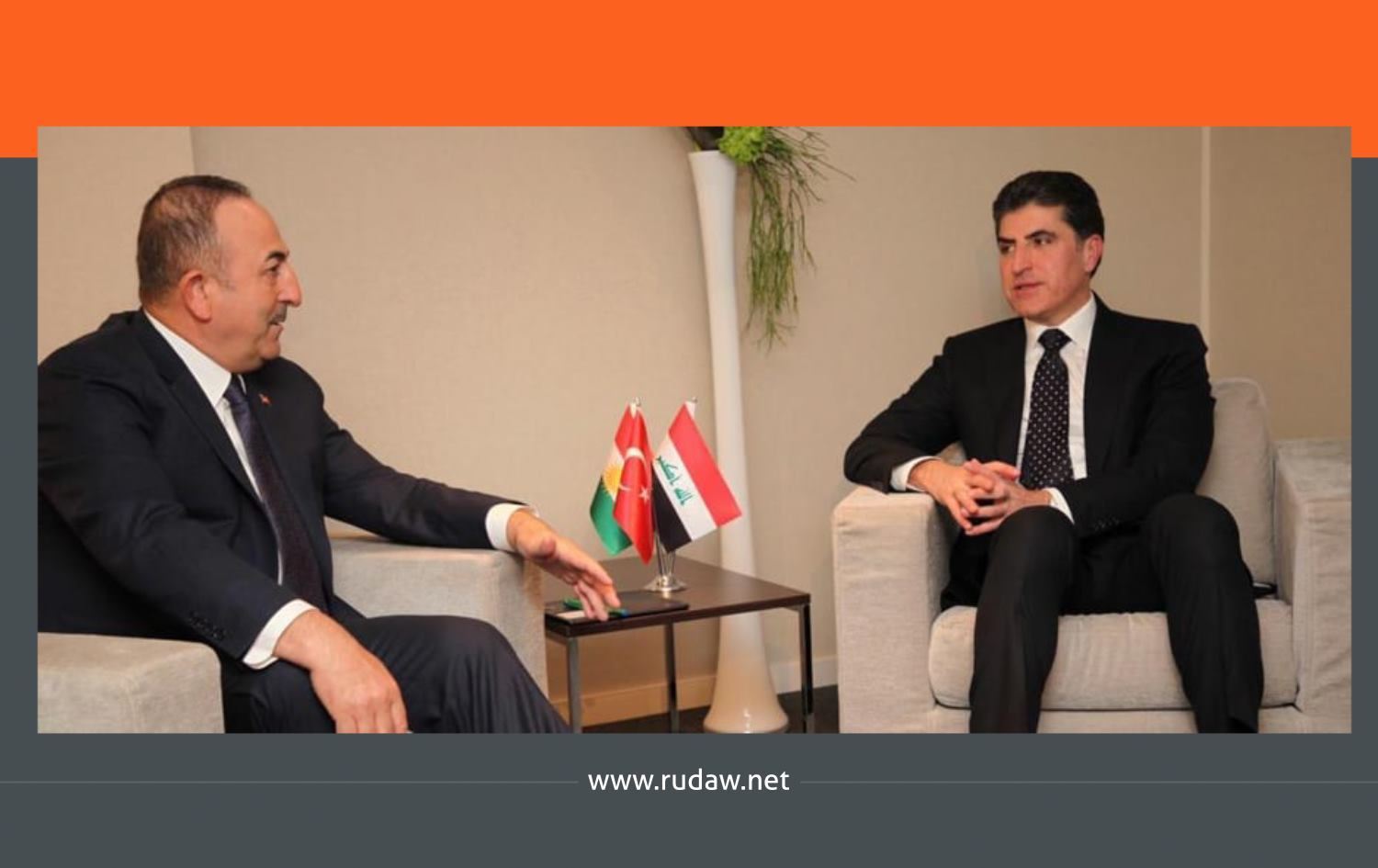 Nêçîrvan Barzanî û Mevlut Çavuşoglu peywendiyên Herêma Kurdistan û Tirkiyê gotûbêj kirin