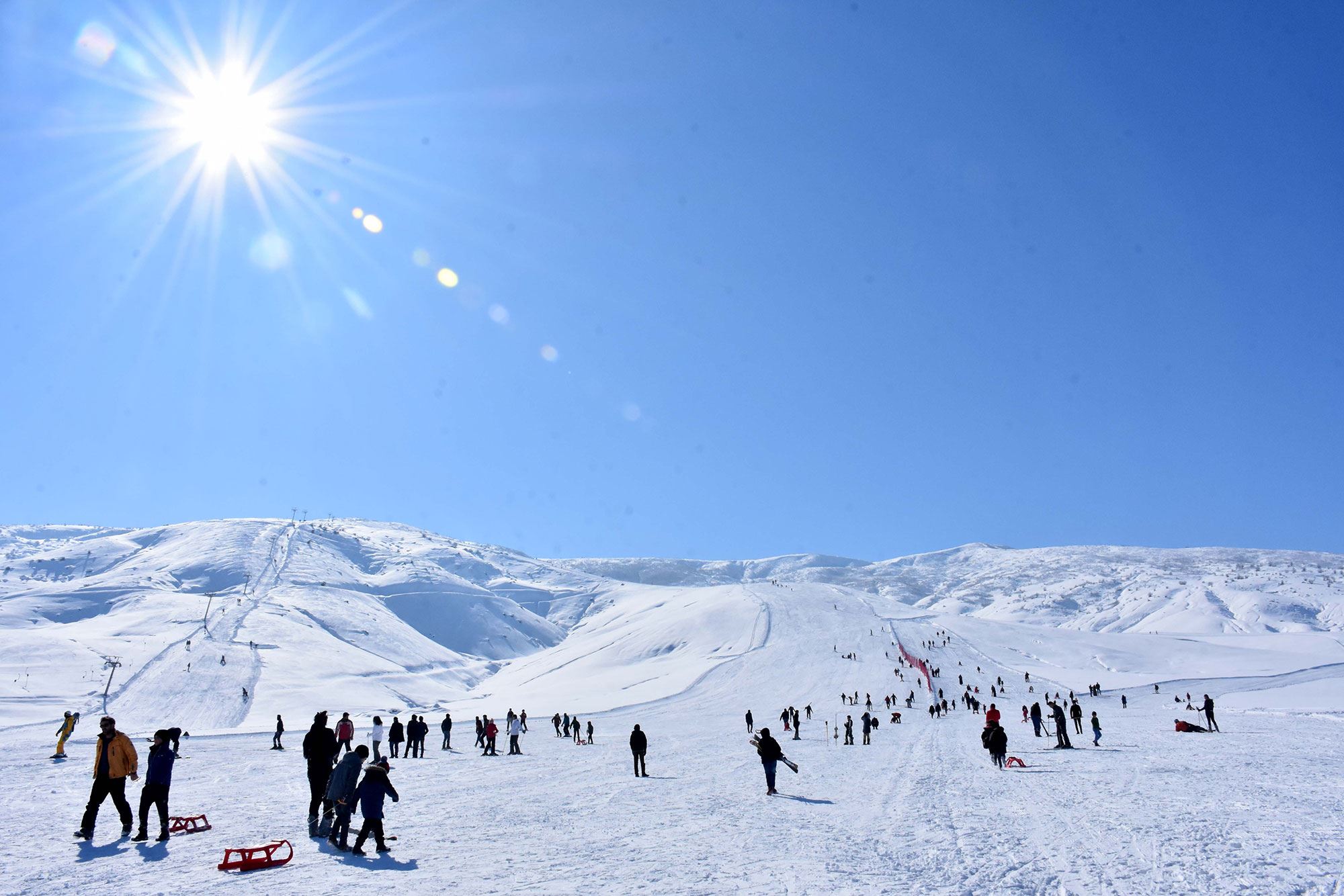 Fotoğraflarla Muş’ta kayak keyfi