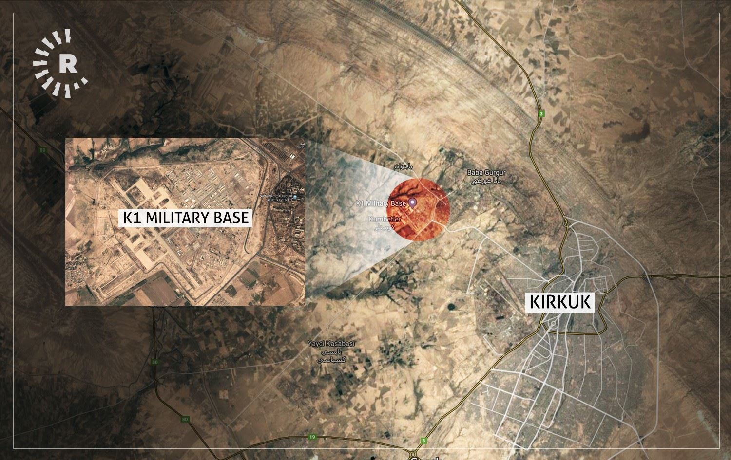 KERKÛK – Bi mûşekan êrişî binkeya serbazî ya K1 kirin
