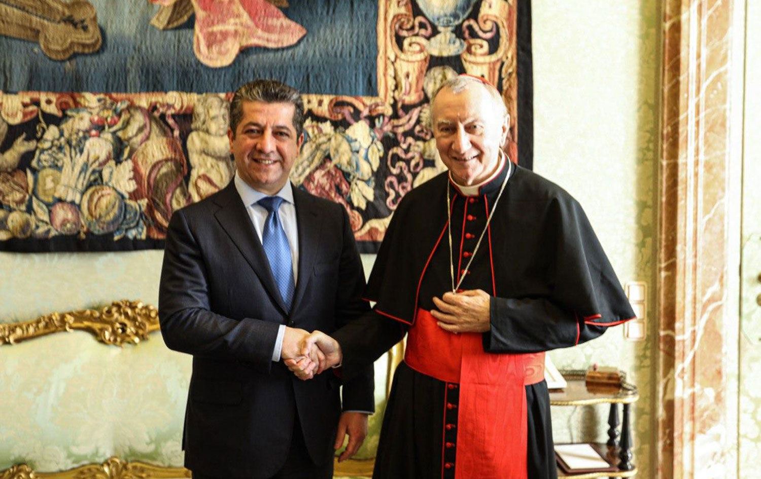 Mesrur Barzani Vatikan Başbakanı Parolin ile bir araya geldi