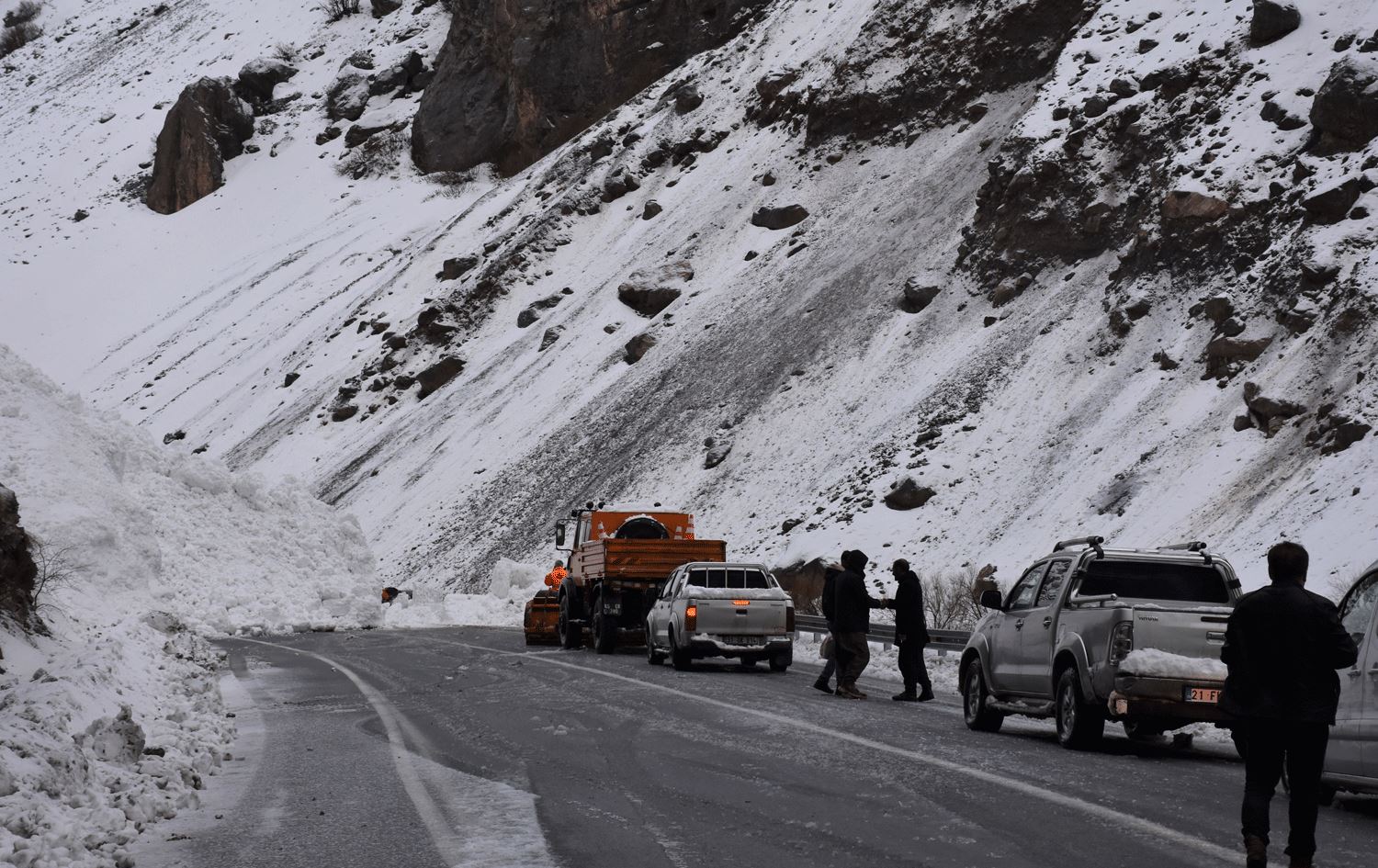 Hakkari-Çukurca kara yoluna çığ düştü