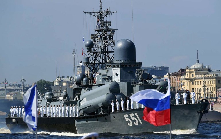 کەشتییەکی جەنگیی رووسیا. وێنە: AFP