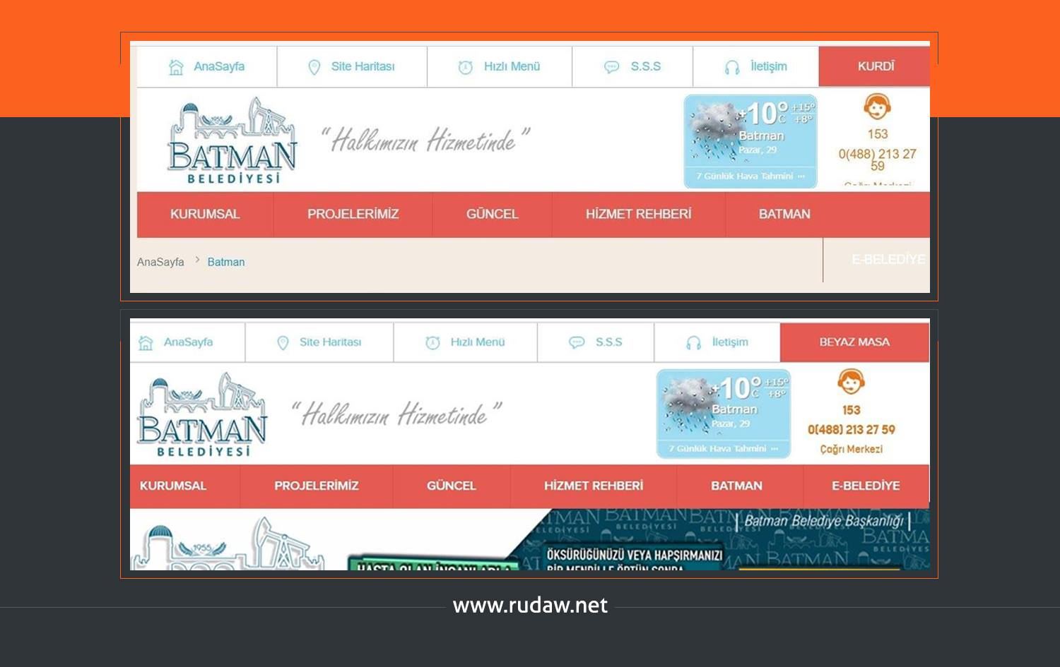 Kayyum Batman Belediyesi sitesindeki Kürtçe bölümünü kaldırdı