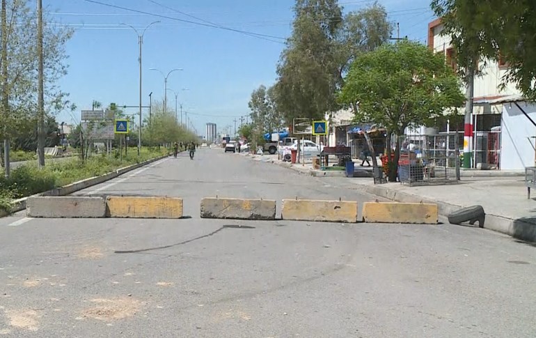 Karezan, pictured on April 7, 2020, is among 11 Erbil neighbourhoods subjected to a quarantine order after the city saw a spike in COVID-19 cases. Photo: Rudaw TV