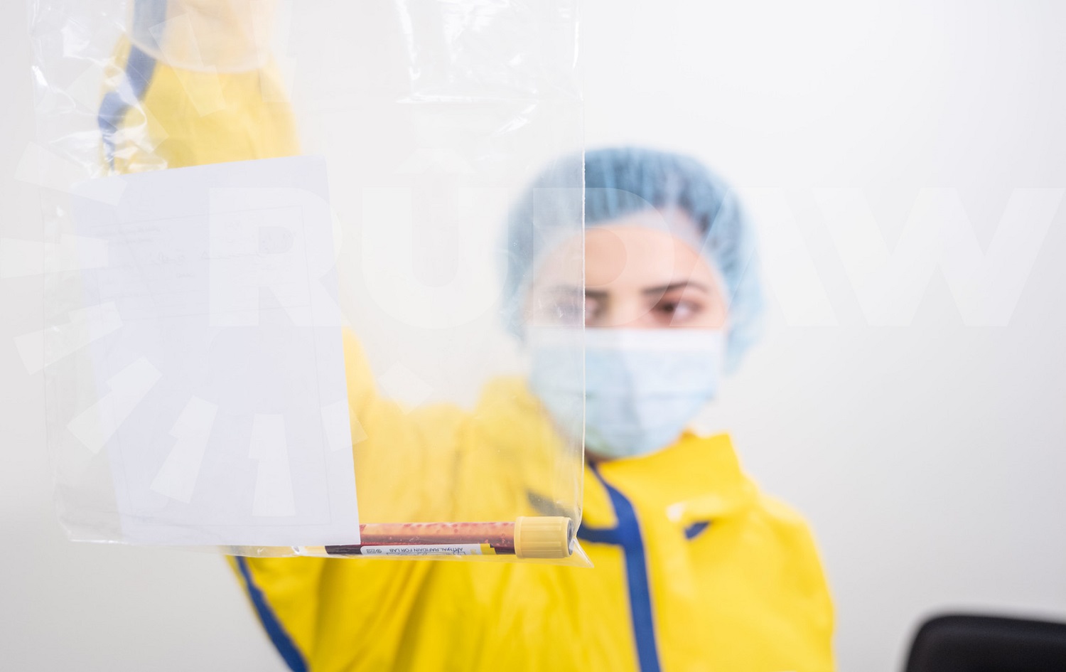 COVID-19 testing being conducted at the Peshmerga hospital in Erbil. Photo: Bilind T. Abdullah/ Rudaw