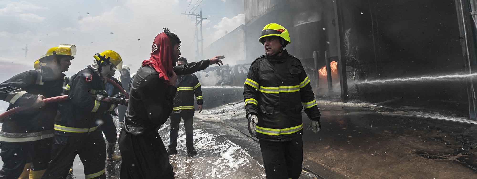 لە هەولێر ئاگر لە کۆگایەکی گاز و رۆنی ئۆتۆمبێل بەربوو