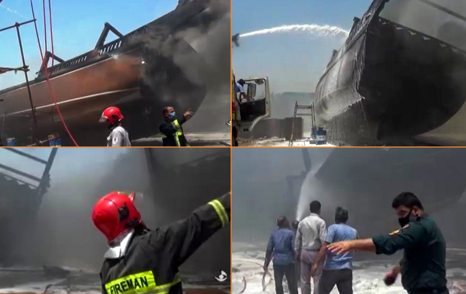 میدیاکانی ئێران: حەوت کەشتی لە بەندەری بوشێهر ئاگریان گرتووە