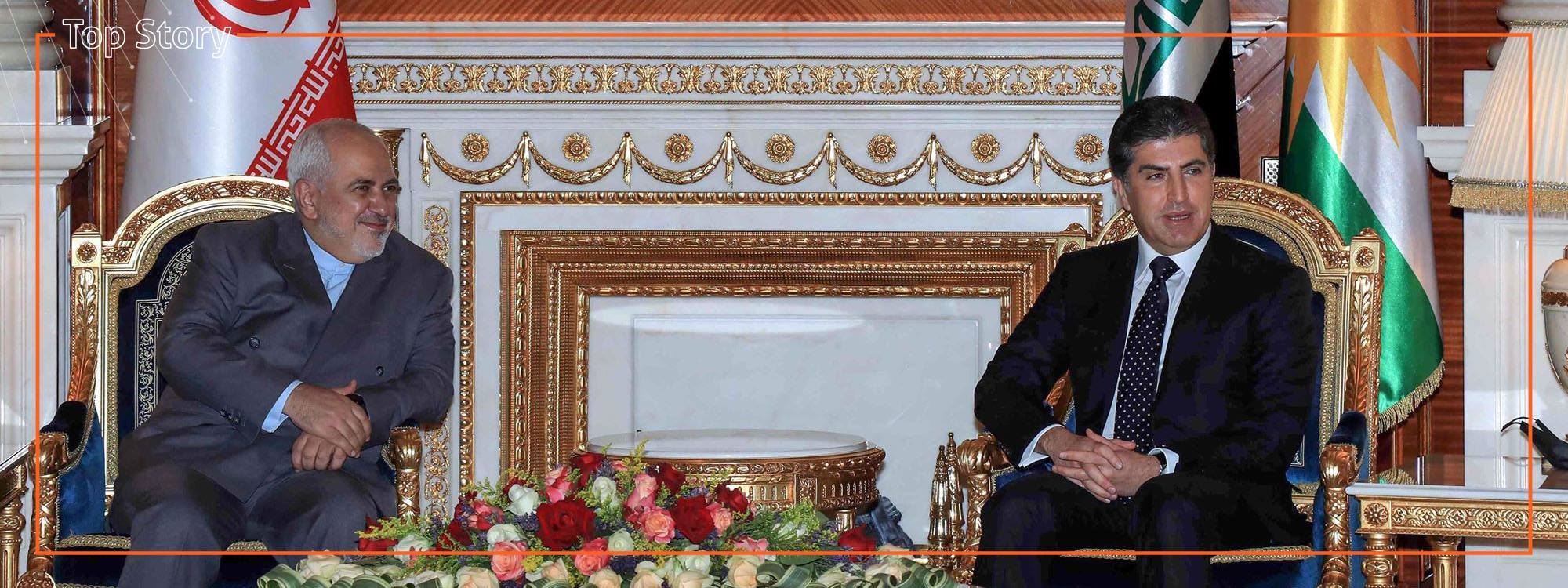  کۆبوونەوەی جەواد زەریف لەگەڵ نێچیرڤان بارزانی. وێنە: AFP