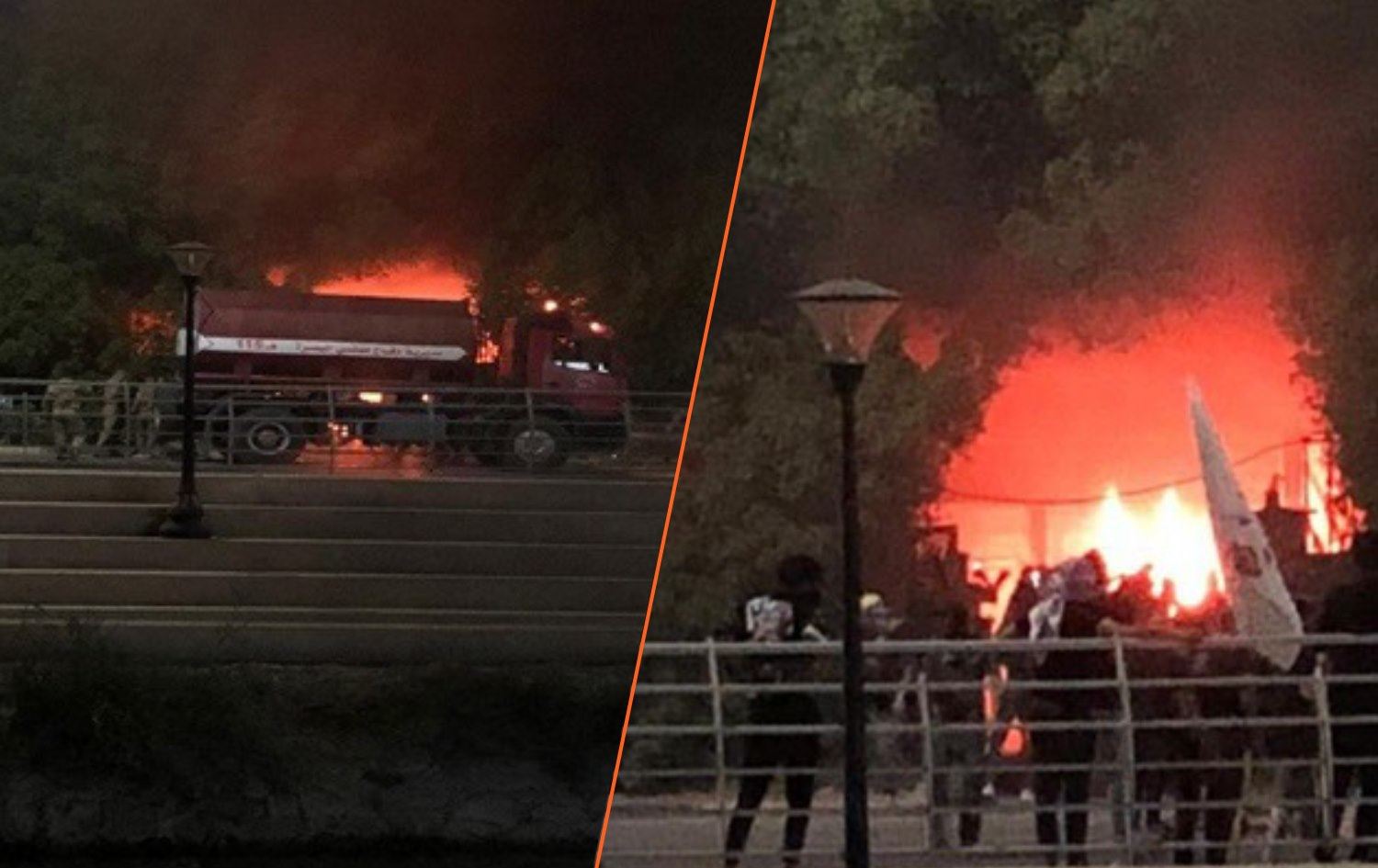 Basra kentinde göstericiler parlamento temsilciliğini ateşe verdi