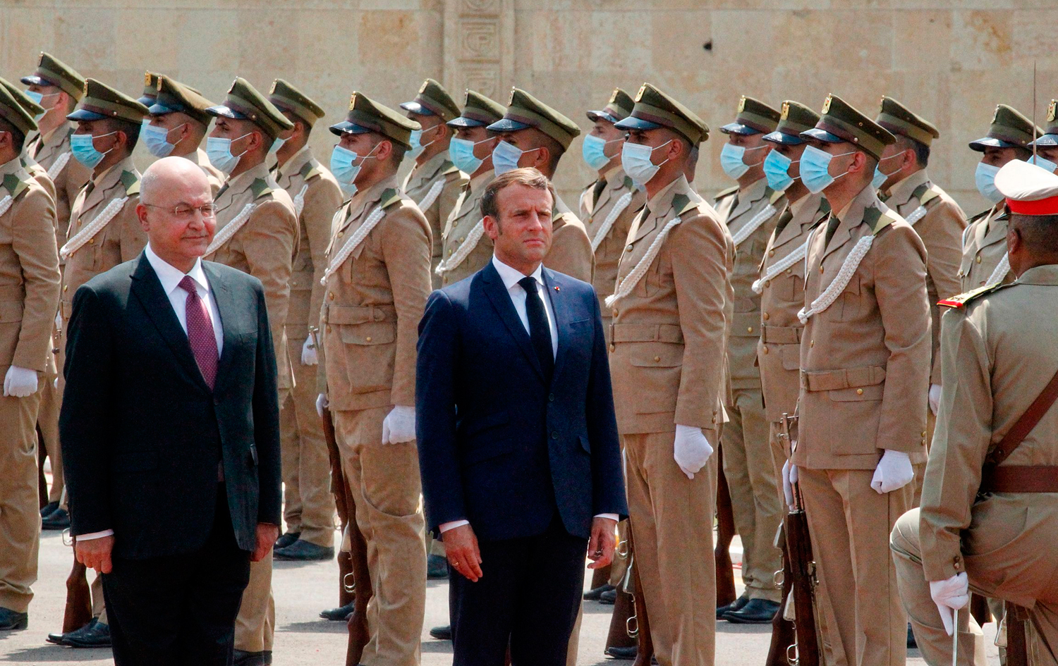 Pêşwazîkirina Macron li Bexdayê