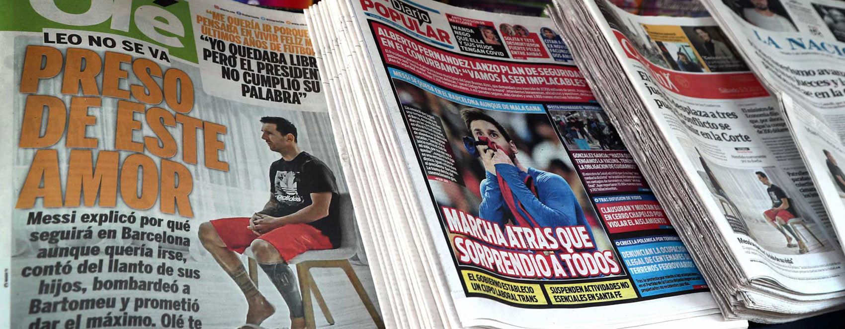 مانەوەی مێسی رووپەڕی سەرجەم رۆژنامەکانی داگیرکردووە