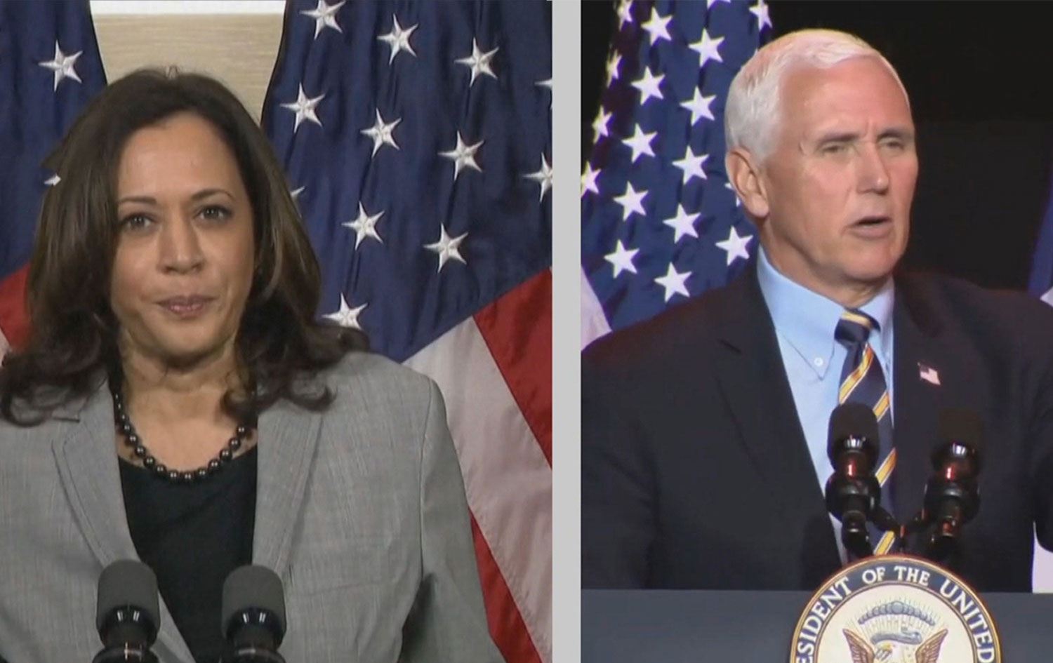 مایک پێنس و کامالا هاریس له‌ دووریی 12 پێ رووبه‌ڕووی یه‌كدی ده‌بنه‌وه‌