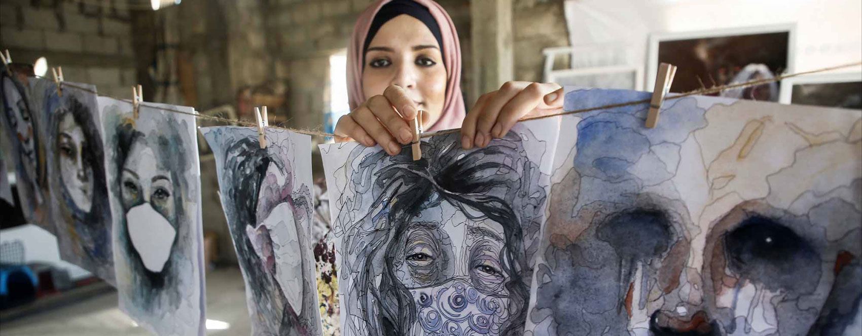 Fotoğraflarla Filistinli ressamın korona günlüğü