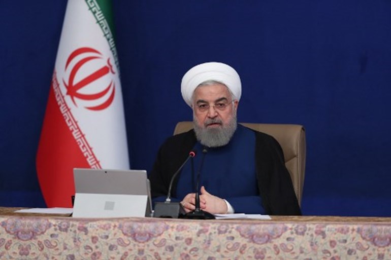 President Hassan Rouhani chairing a cabinet meeting in the Islamic republic's capital Tehran on November 4, 2020. Iranian Presidency / AFP
