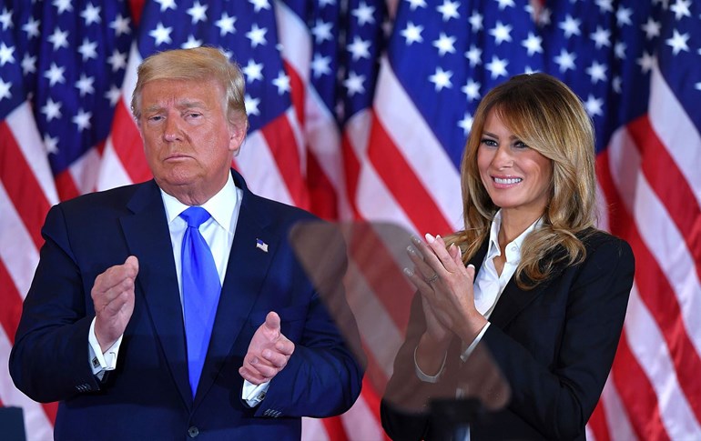 دۆناڵد ترەمپ و مێلانیای هاوژینی. وێنە: AFP