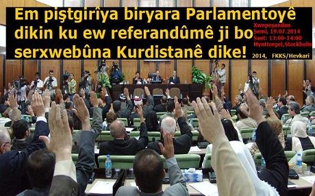 Kurdên Swêdê wê ji bo serxwebûna Kurdistanê bimeşin