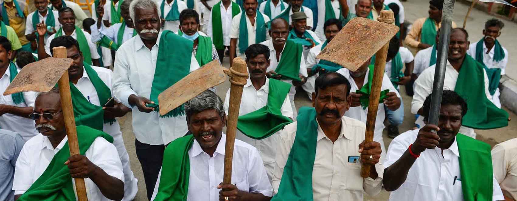 Fotoğraflarla Hindistan’da çiftçi protestoları