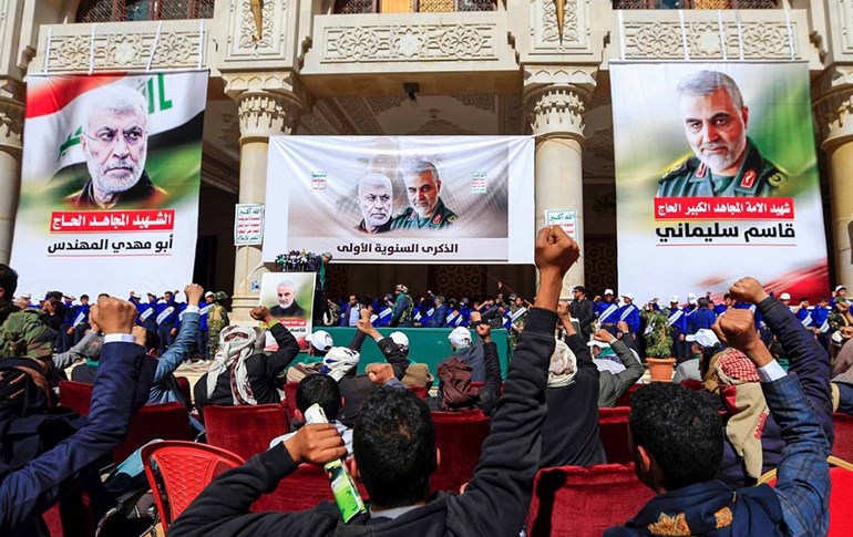 أنصار الحشد الشعبي في ساحة التحرير اليوم