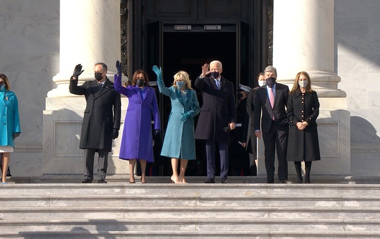 ساتی گەیشتنی جۆ بایدن بۆ باڵەخانەی کۆنگرێسی ئەمریکا. وێنە: CNN