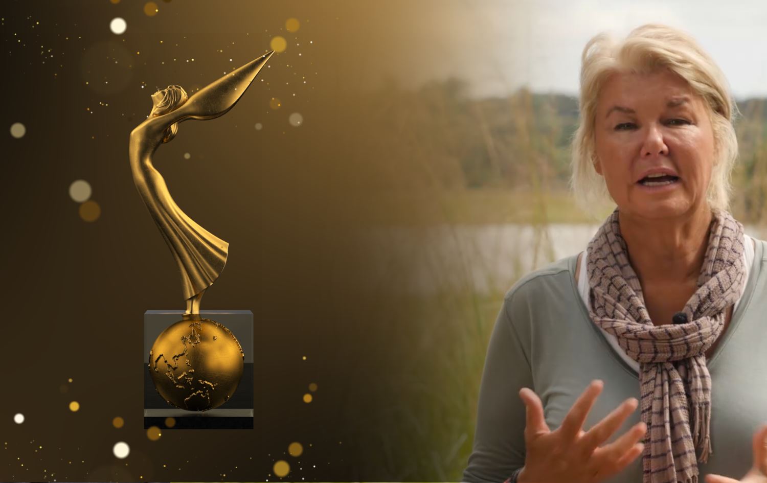 ئەلێكس كرۆوفۆرد، پەیامنێری تەلەڤزیۆنی سكای نیوزی بەریتانی خەڵاتی شیفا گەردی وەرگرت