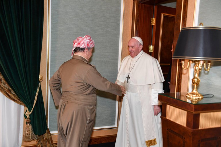 Civîna Serok Barzanî li gel Papa Francis