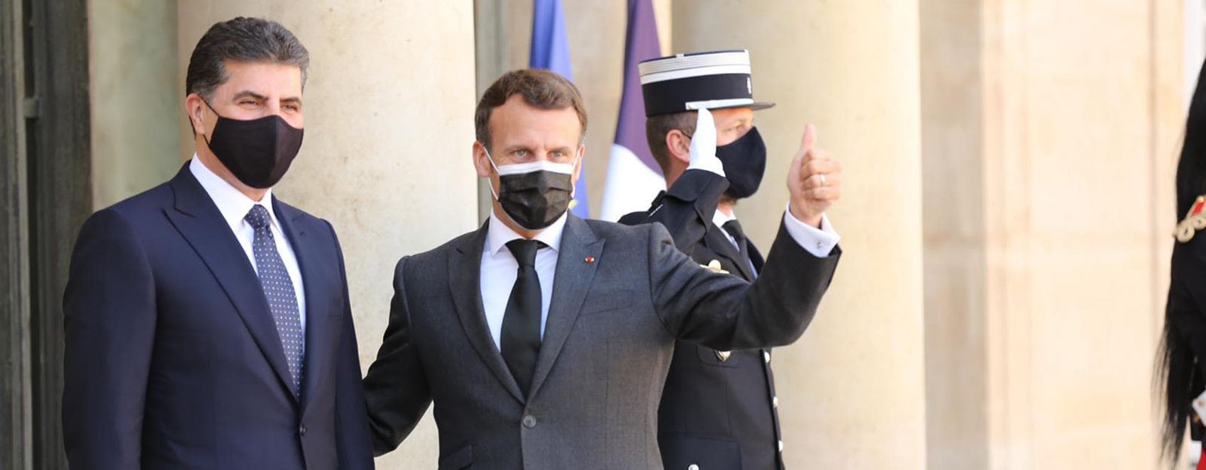 Pêşwazîkirina Nêçîrvan Barzanî li Koşka Elyseeyê