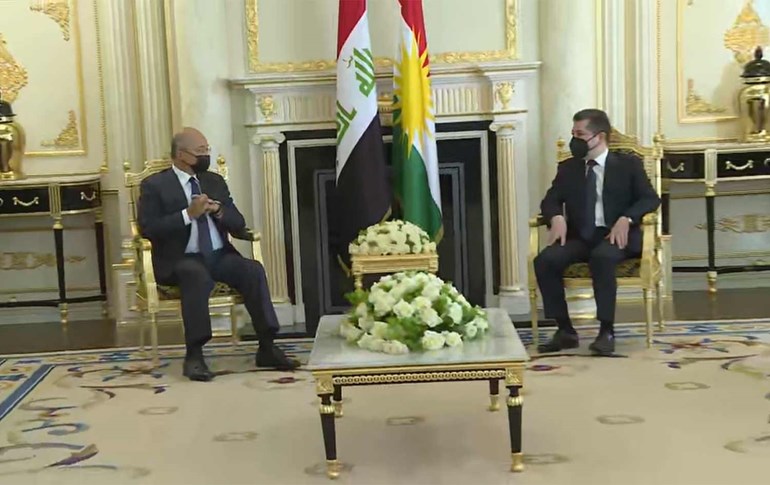 مەسرور بارزانی، سەرۆکوەزیرانی هەرێمی کوردستان و بەرهەم ساڵح، سەرۆککۆماری عێراق