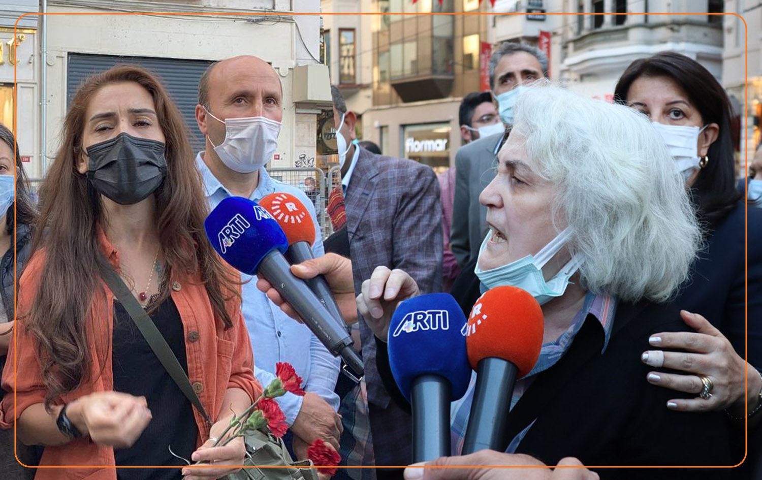 Cumartesi Anneleri, yasaklanan Galatasaray Meydanı'na karanfiller bıraktı