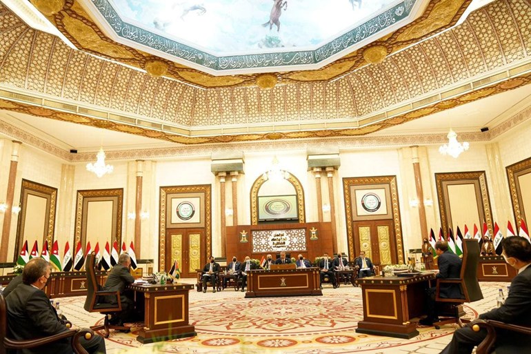 البيان الختامي للقمة الثلاثية يؤكد على تعزيز الجهود المشتركة بين العراق ومصر والأردن في المجالات كافة