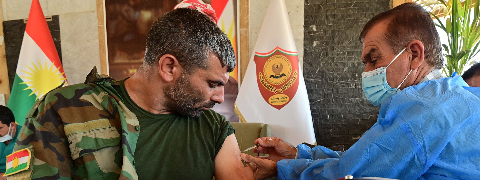 FOTO - Peşmergeye ikinci doz koronavirüs aşısı yapıldı