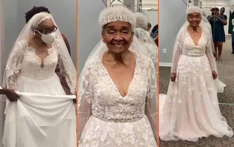 94 yaşındaki nine gelinlik giyme hayalini gerçekleştirdi