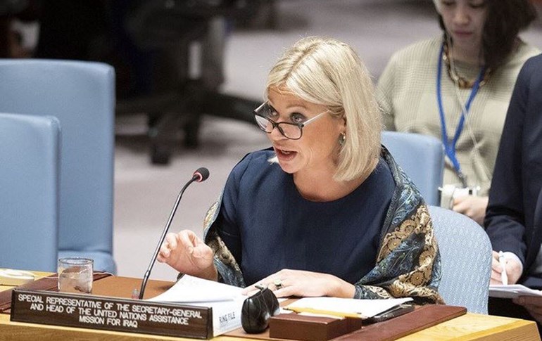 مبعوثة الأمين العام للأمم المتحدة إلى العراق جينين بلاسخارت