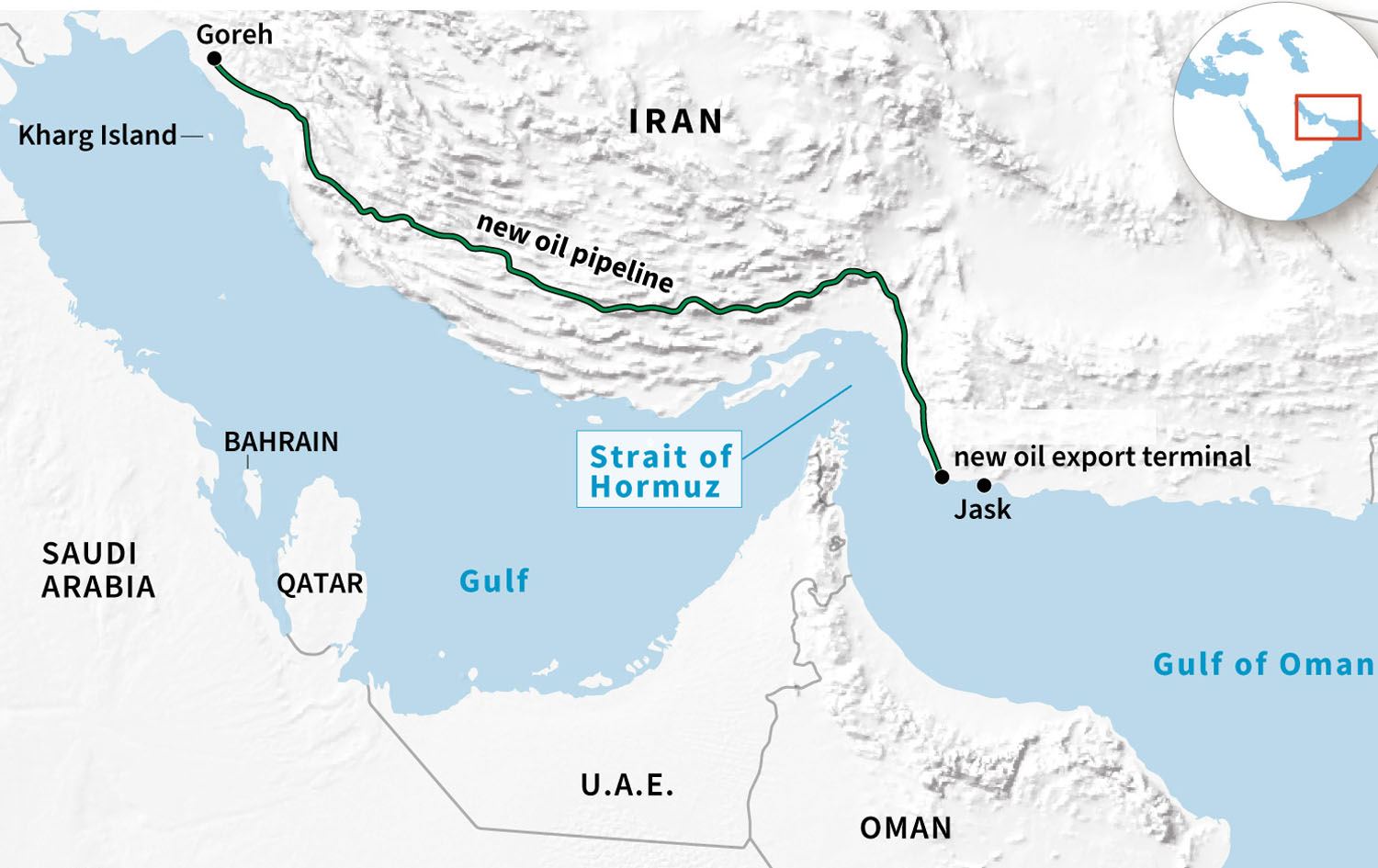 إيران تبدأ تشغيل خط تصدير النفط من ميناء جاسك المطل على بحر عمان