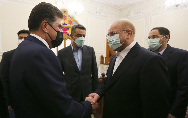 Serokê Herêma Kurdistanê Nêçîrvan Barzanî îro li Tehranê ji aliyê Serokê Parlamentoya wî welatî ve hat pêşwazîkirin.