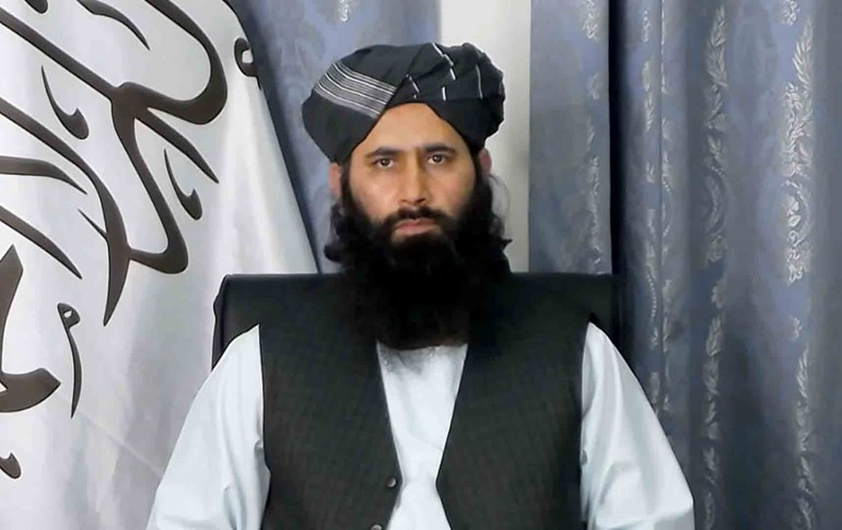 زەبیحوڵڵا موجاهید، گوتەبێژی بزووتنەوەی تاڵیبان. وێنە: رووداو