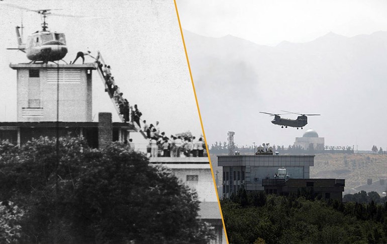   باڵیۆزخانەی ئەمریکا لە ئەفغانستان لە ساڵی 2021 و باڵیۆزخانەی ئەمریکا لە ڤێتنام لە ساڵی 1975