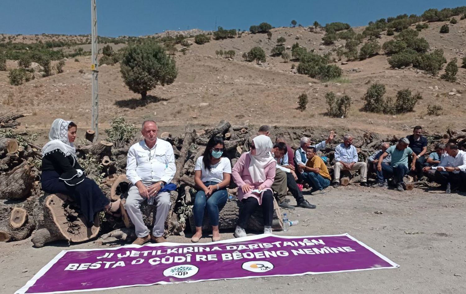 Şırnak’taki ağaç kesimi protesto edildi