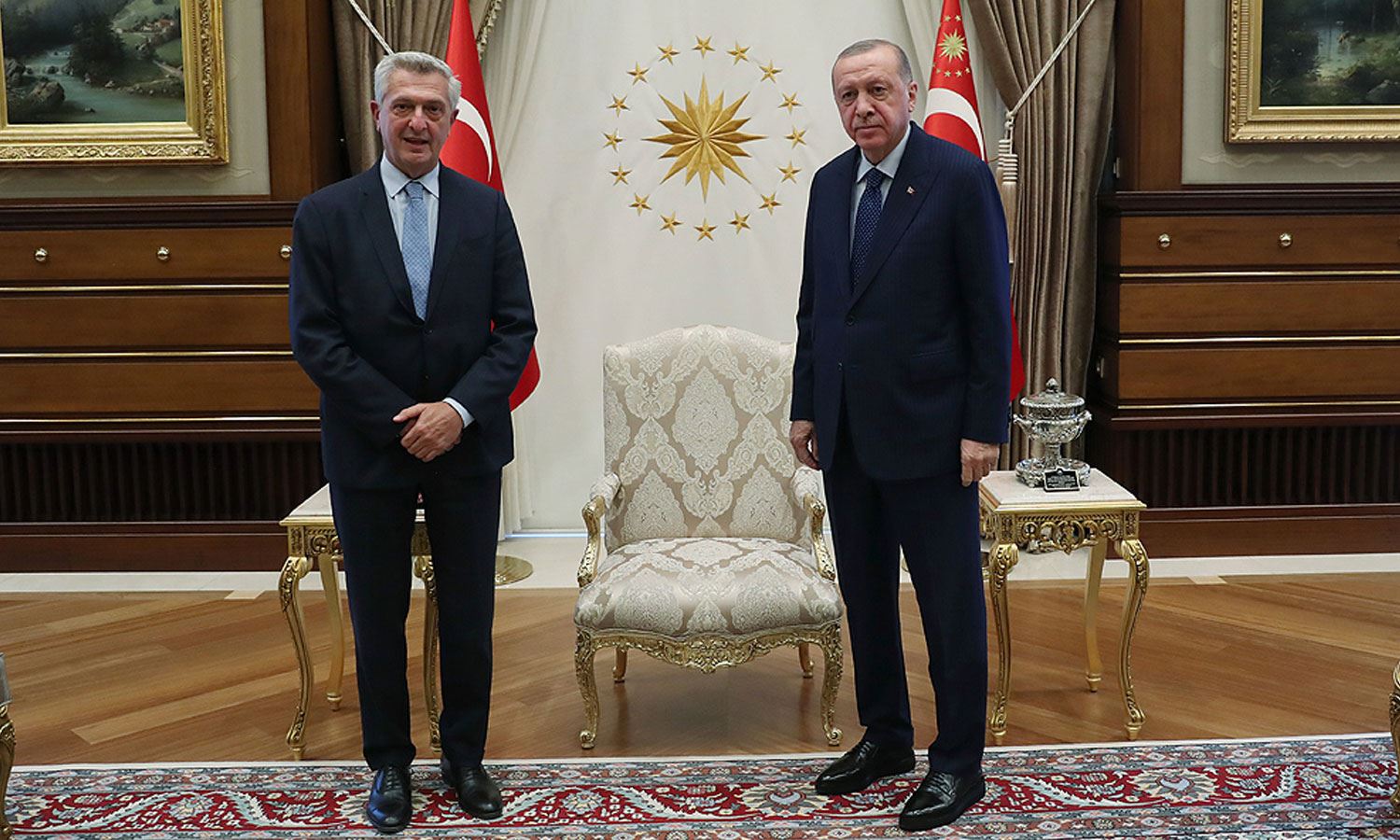 Erdoğan, BM Mülteciler Yüksek Komiseri Grandi ile görüştü