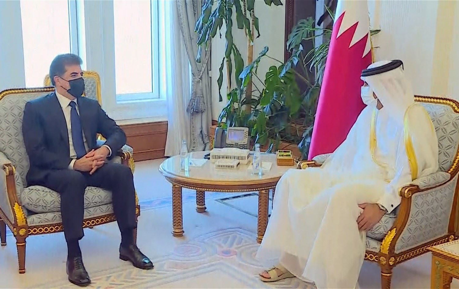 Nêçîrvan Barzanî û Serokwezîrê Qeterê civiyan