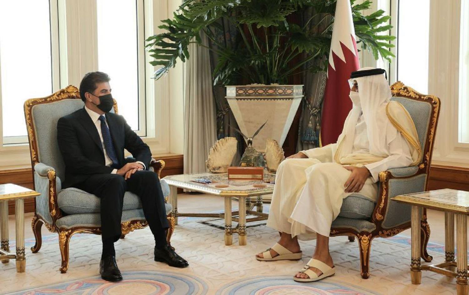 President Barzani meets Qatari emir, prime minister