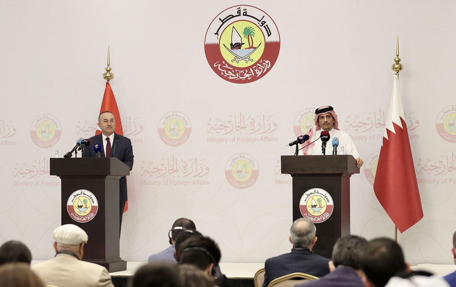 Çavuşoğlu ve Katar Dışişleri Bakanı Al Sani’den ortak basın toplantısı