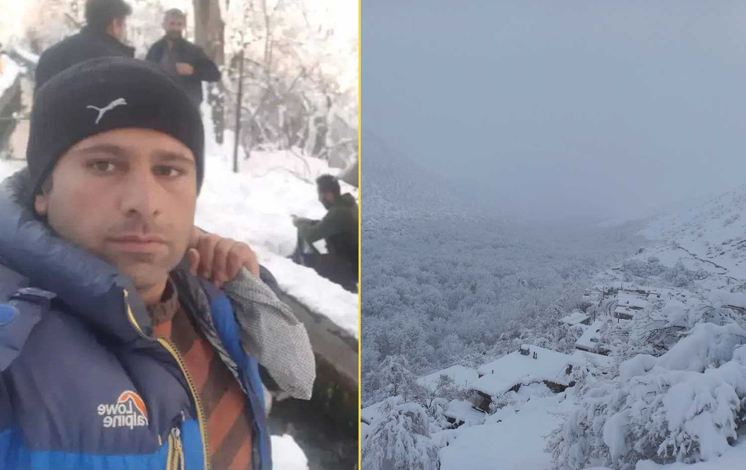 بەهۆی بەفرەوە بە هێلیکۆپتەر خواردن دەبرێتە گوندی هانەگەرمڵەی رۆژهەڵاتی کوردستان