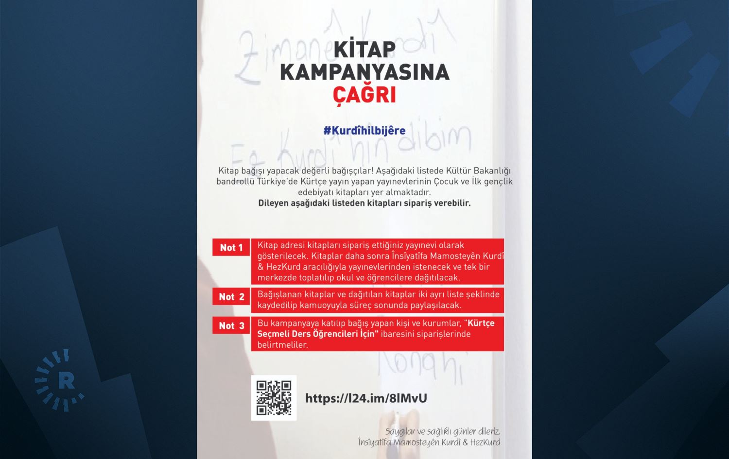 Seçmeli dersler için Kürtçe kitap kampaynasına çağrı