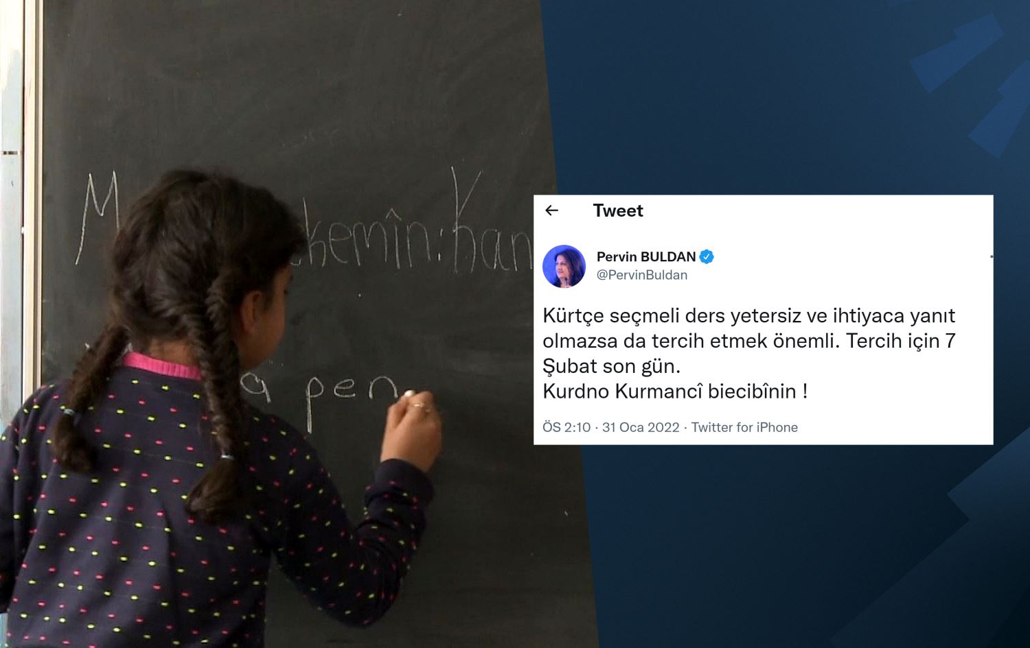 Pervin Buldan’dan Kürtçe seçmeli ders için çağrı